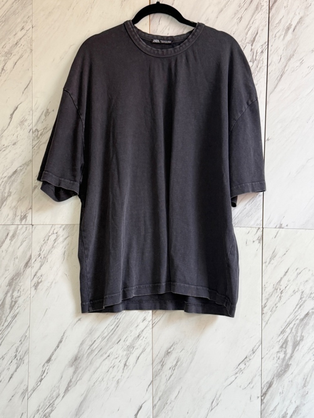 BUNDLE of 2 Zara & UNIQLO Minimalist Gray Cotton T-Shirts SZ XL
